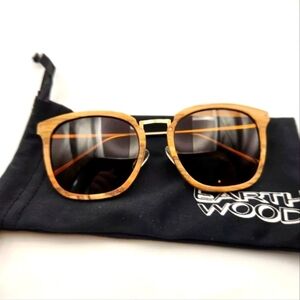 Earth Wood Sunglasses Boho UVA Bamboo Bohemian Glasses Wooden Square Frame